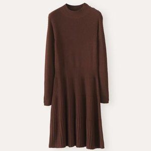 Poetry Turtle-Neck Dress in Chocolate